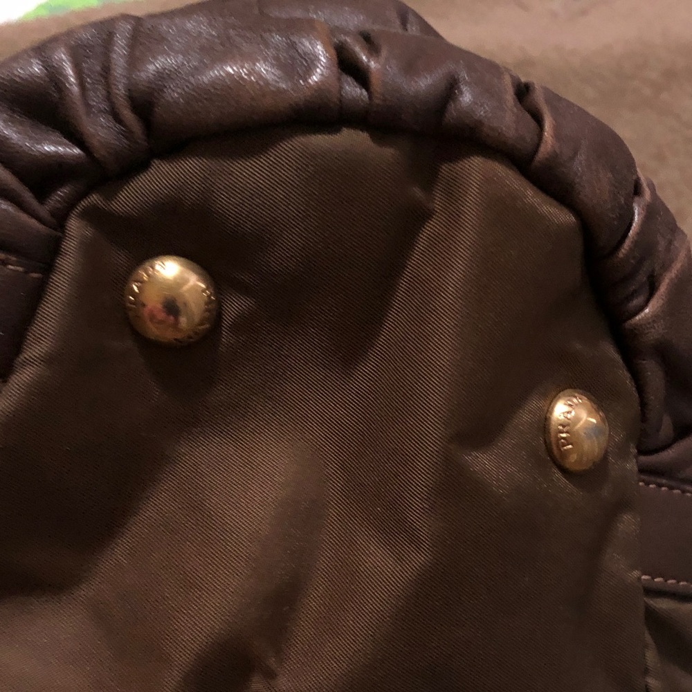 TODAY ONLY:Authentic Prada Brown Leather Canvas Shoulder Bag w/out Strap AS IS - Picture 9 of 14